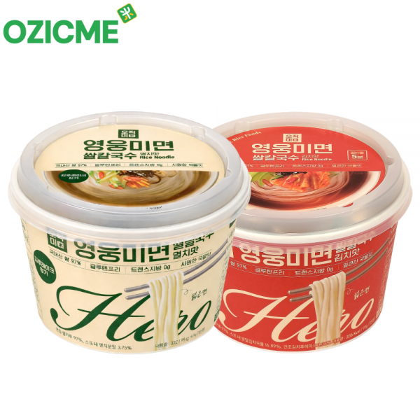 (오직미)영웅미면 쌀칼국수12개(멸치맛 6개+김치맛 6개) 100% 국내산쌀